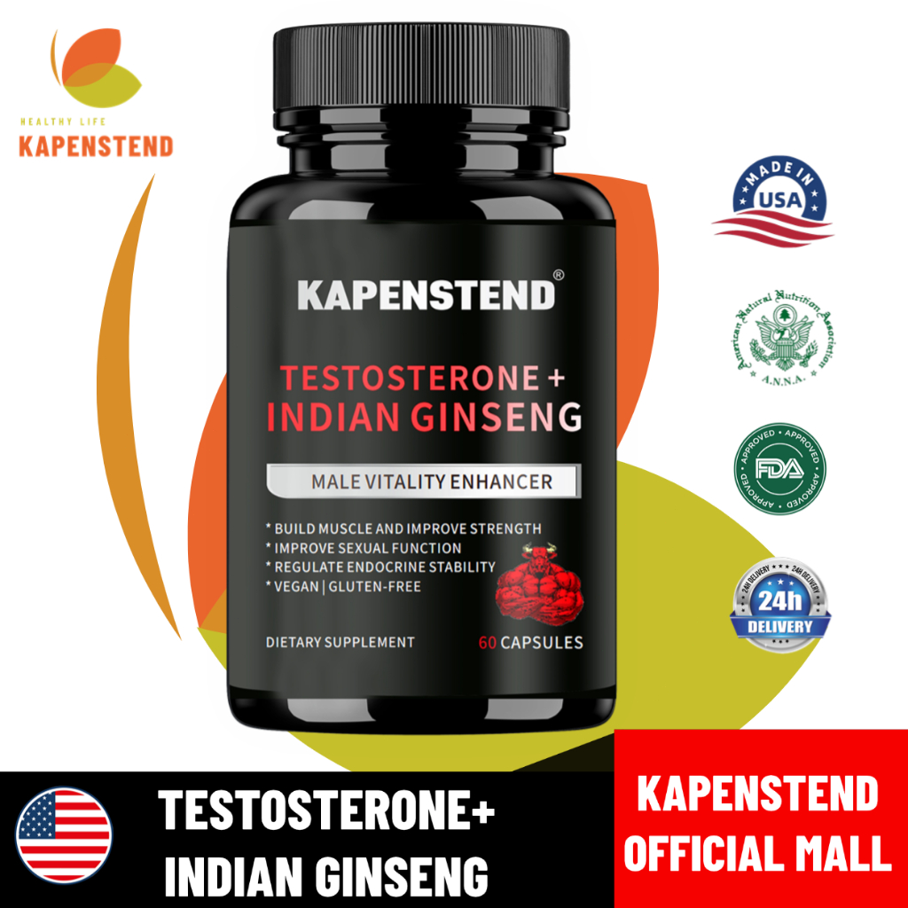 KAPENSTEND Horny Goat Weed, Tongkat Ali,  Suplemen Daya Tahan Tubuh , Ginseng India Testosteron Horn