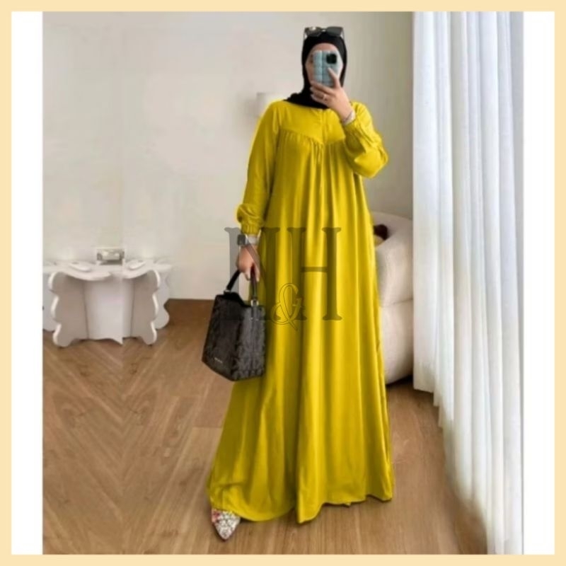 Gamis Crinkle - Gamis Jumbo LD 130 - Dress Polos Crinkle Airflow