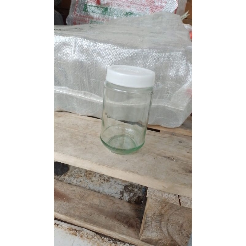 Toples kaca 330ml tutup plastik