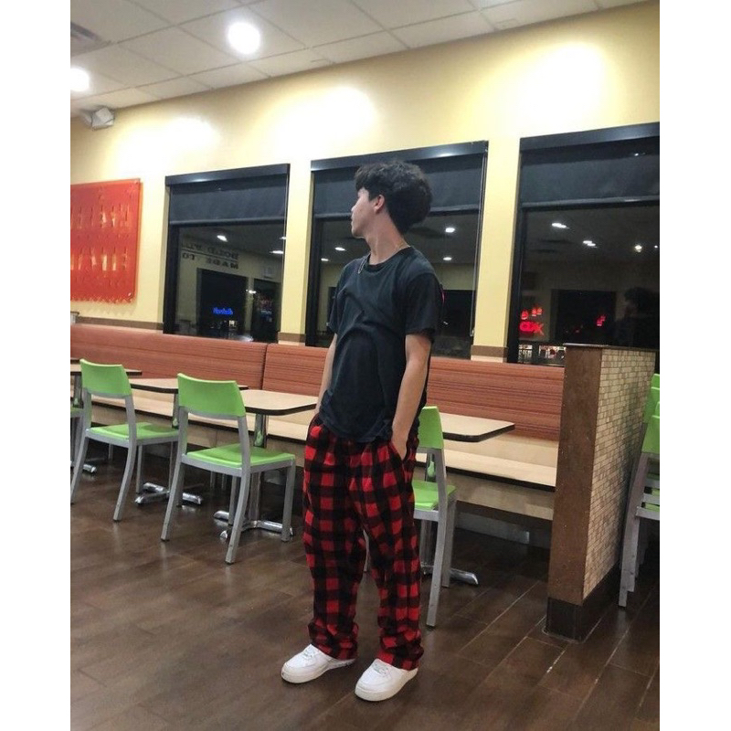 Celana Tartan Long Pants Tartan Christmas Vibes Pants Tartan Couple Celana Panjang Tartan Flanel Cel