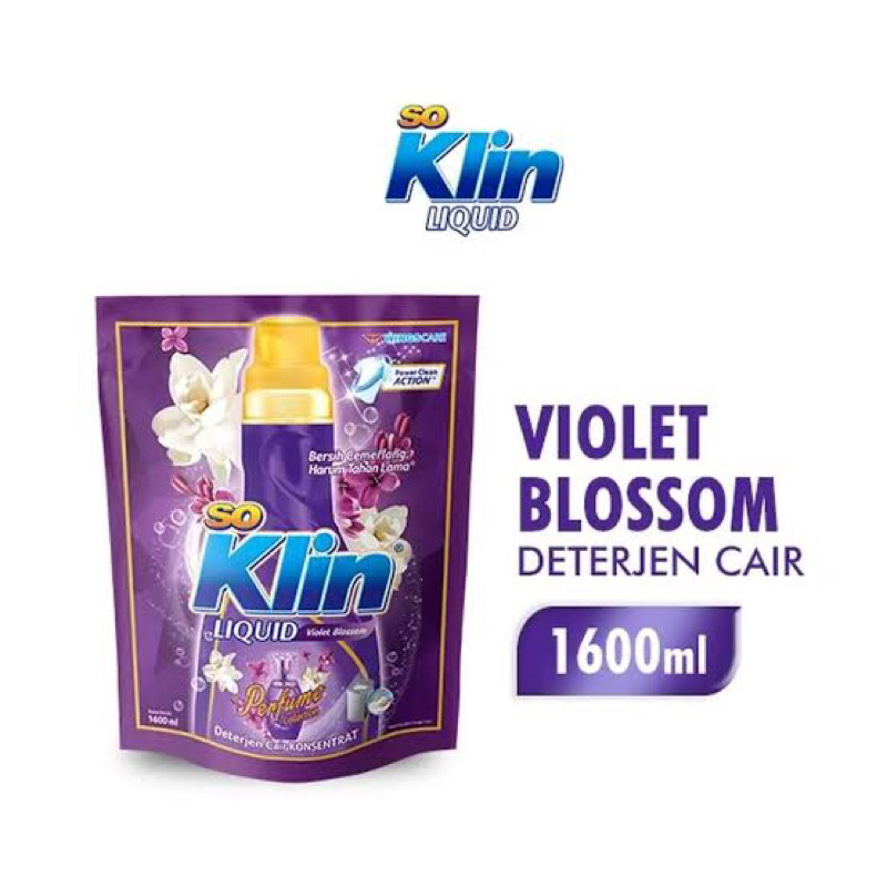 [100% PRODUK ORI] SO KLIN LIQUID "Violet Blossom" 1600 ML