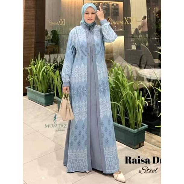 PROMO / BAHAN PREMIUM / (Free Hijab) Gamis Lebaran Crinkle Motif Mix Ceruty Motif Premium / Dress