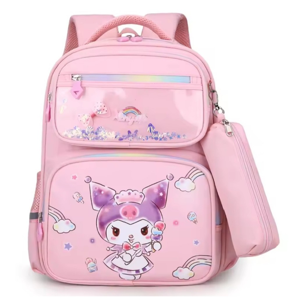TAS RANSEL ANAK SEKOLAH MOTIF TERBARU KUROMI DOMPET ANAK PEREMPUAN TK/SD/SMP