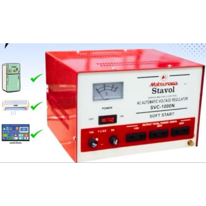 Matsunaga Stavol AC Automatic Voltage Regulator SVC-1000N Soft Start