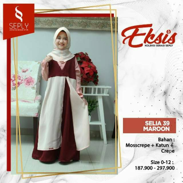 GAMIS ANAK SEPLY SELIA 39  WARNA MAROON.