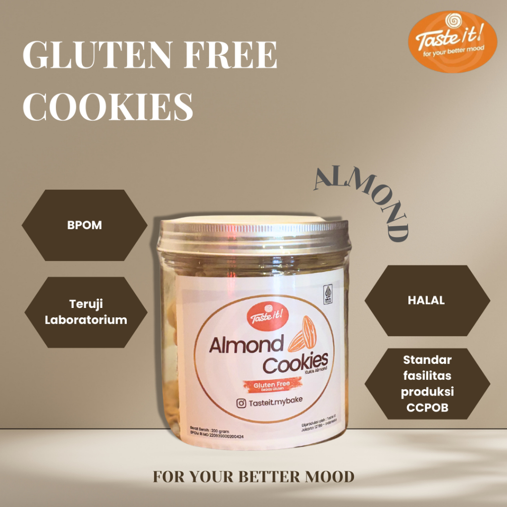 

Almond Gluten Free Cookies 200 gram Original by Taste It!