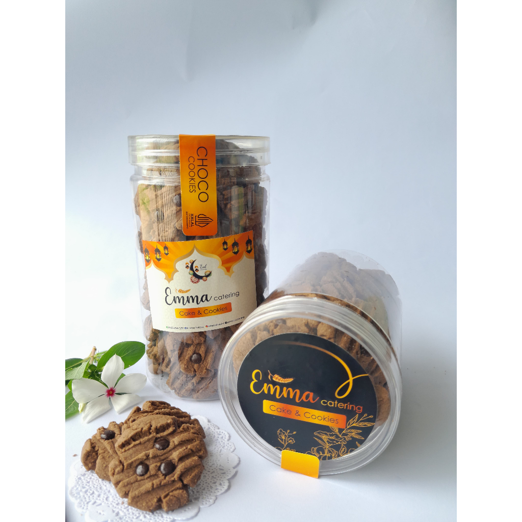 

CHOCO COOKIES Emma Catering Cake and Cookies Kue Kering Lebaran Toples Tabung 650ml 1000ml