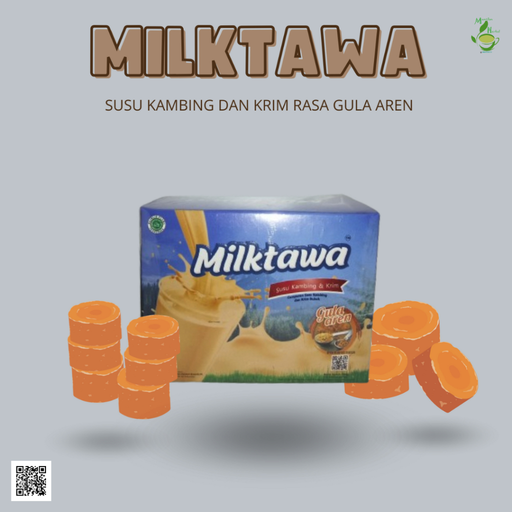 

Susu kambing etawa MILKTAWA dengan krim bubuk rasa gulan aren Less sugar