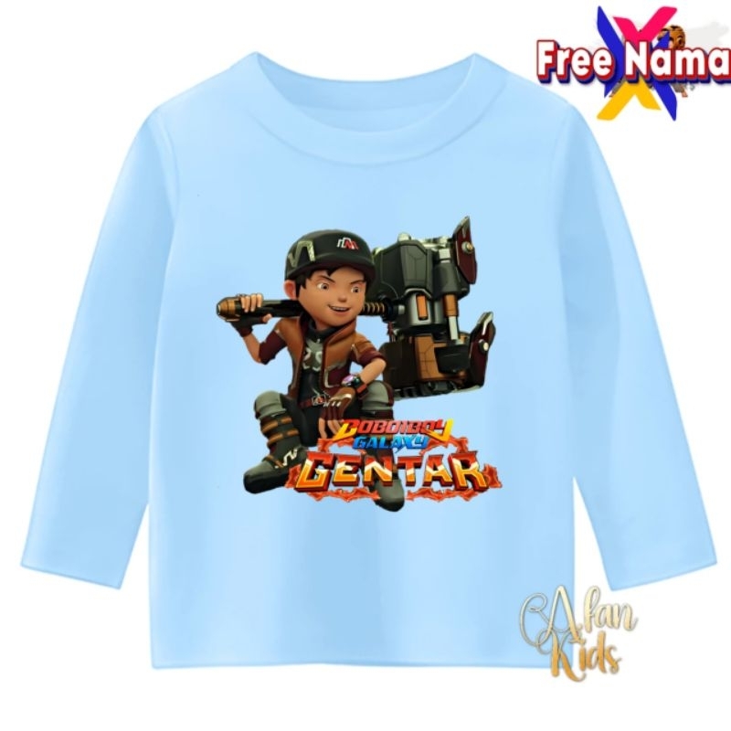 baju boboiboy galaxy gentar kaos anak lengan panjang