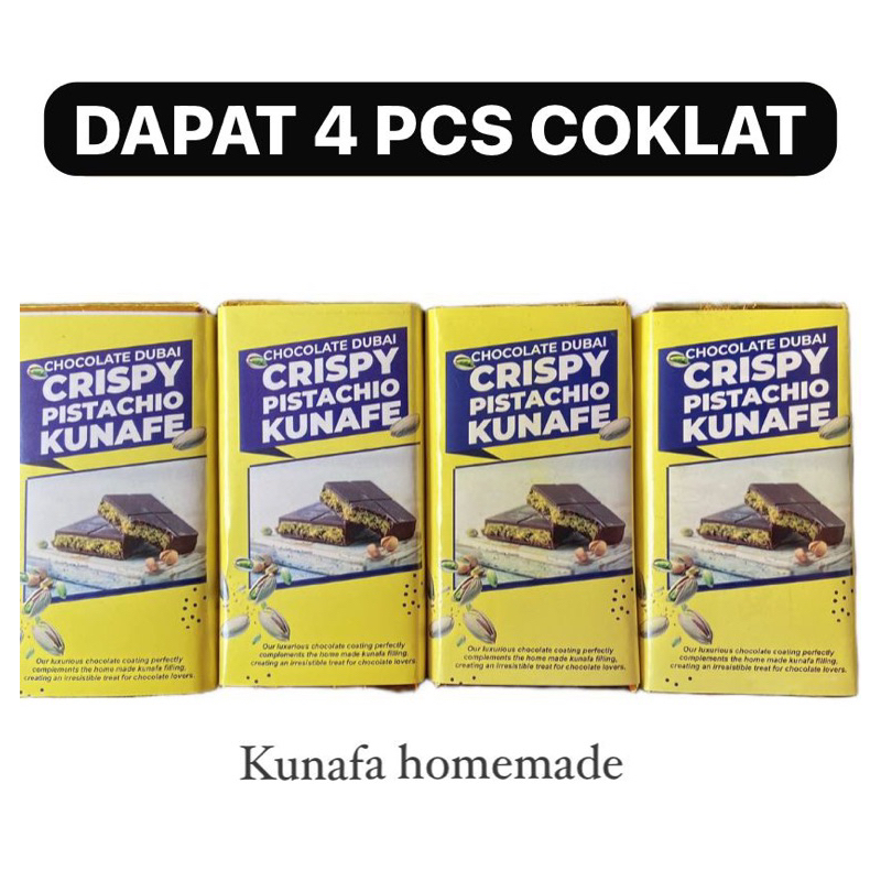 

DAPAT 4 CHOCOLATE DUBAI CRISPY PISTACHIO KUNAFE MILKY