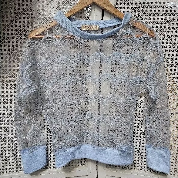 blus atasan brokat outer korea premium