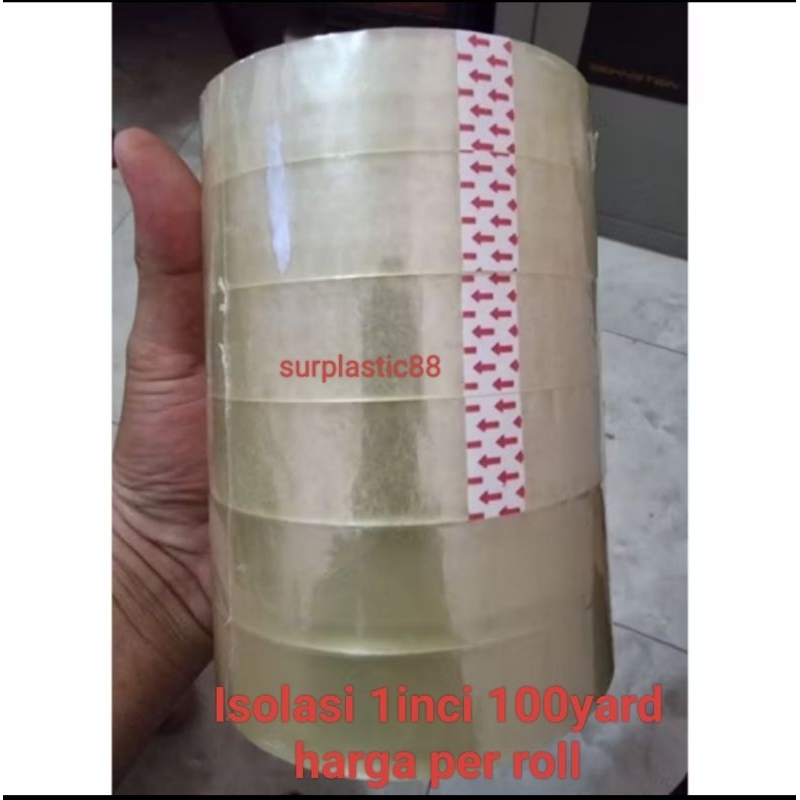 

Isolasi lakban bening 1inci 100yard harga per roll