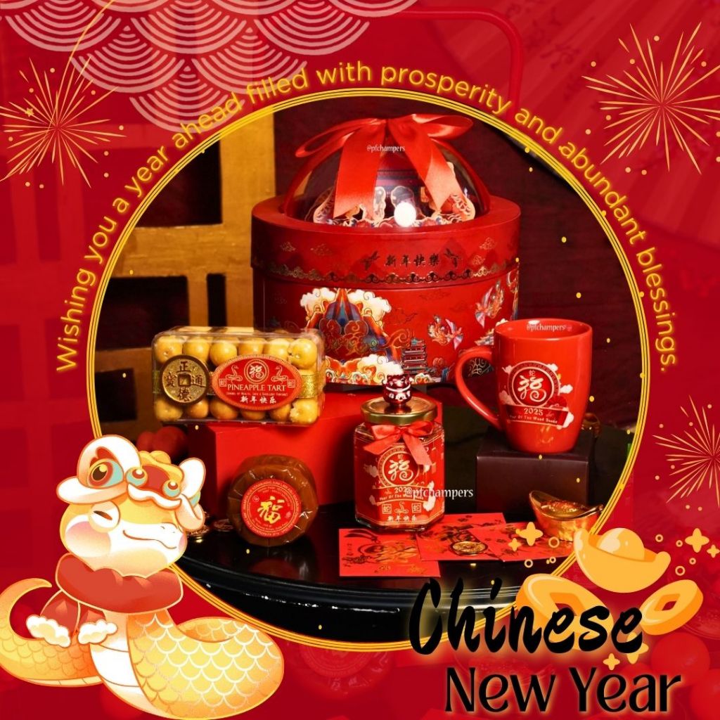 

GONGXI-17HAMPERS IMLEK PARCEL CHINESE NEW YEAR KUE KERANJANG NASTAR CNY ELEGANT UNIK CANTIK