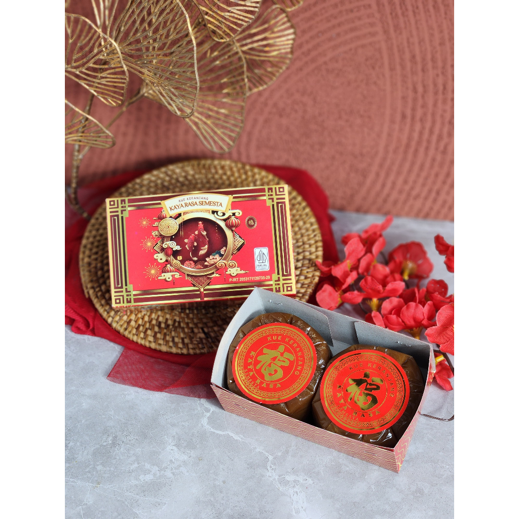 

Kue Keranjang Hampers 250 gr x 2 Free Box Premium Halal Kaya Rasa Nian Gao Ti Kwee Dodol Cina Imlek