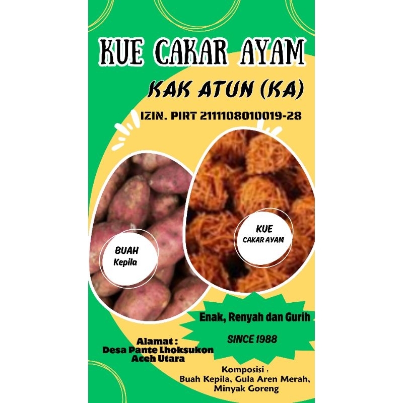 

Kue Cakar Ayam Kak Atuna