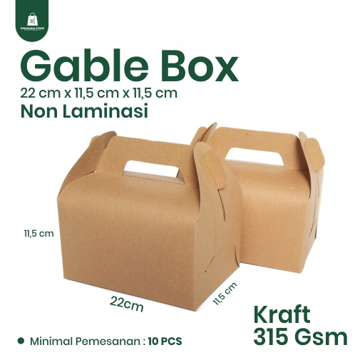 

Gable Box Hampers Souvenir Gift Pack Snack 22cm x 11,5cm x 11,5 cm NON LAMINASI