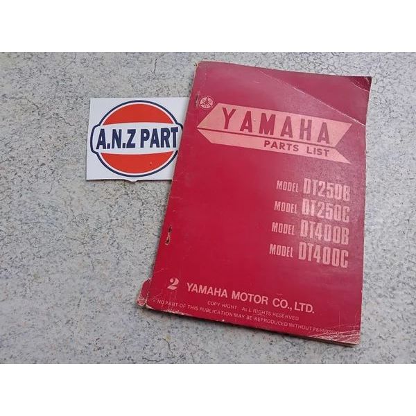 Book Yamaha parts list - Buku part catalogue Yamaha DT250 B C - DT400 - DT 250 400