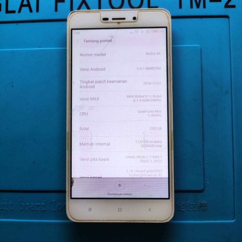 MESIN REDMI 4A PRIME NORMAL RAM 2/32 NO AKUN NO POLA SEGEL BERGARANSI (MESIN ONLY)