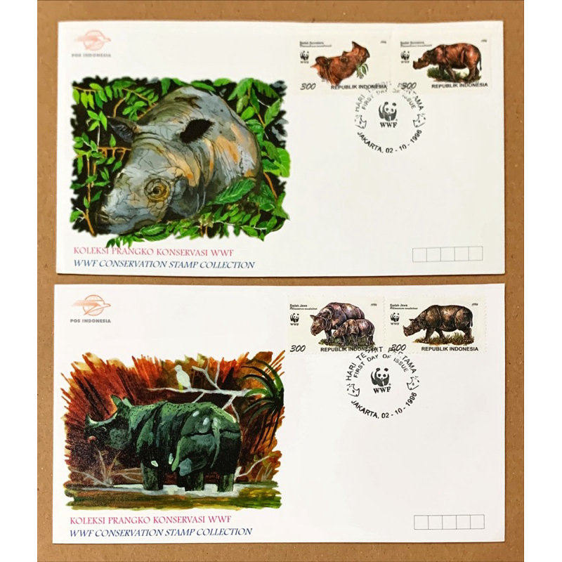 

PRANGKO INDONESIA 1996 SHP BADAK (WWF) 2 SAMPUL COMPLIT SET. MINT.