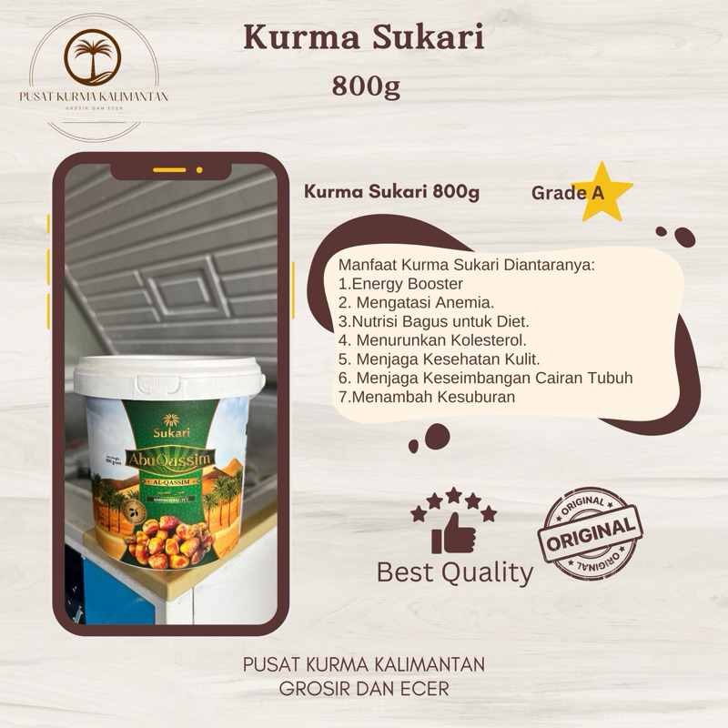 

Kurma Sukari Ember Al Qasim || 800g || Premium || Grade A