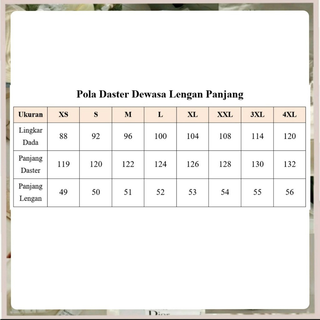 Partenzil Pola Daster Lengan Panjang Pola Daster Pola Baju Pola Jiplak