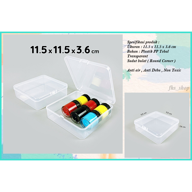 

Kotak Transparan Tempat Penyimpanan Kotak Serbaguna Tempat Transparan Kotak Plastik 11.5x11.5x3.6 cm