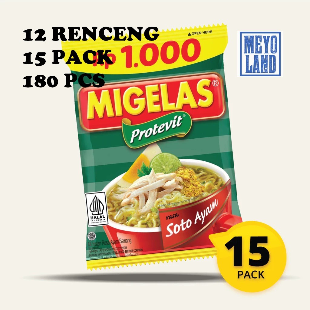 1 DUS Mie Gelas SOTO AYAM 30gr isi 180 pcs Sachet Mi Seduh Instan Makanan Ringan Snack Mayora