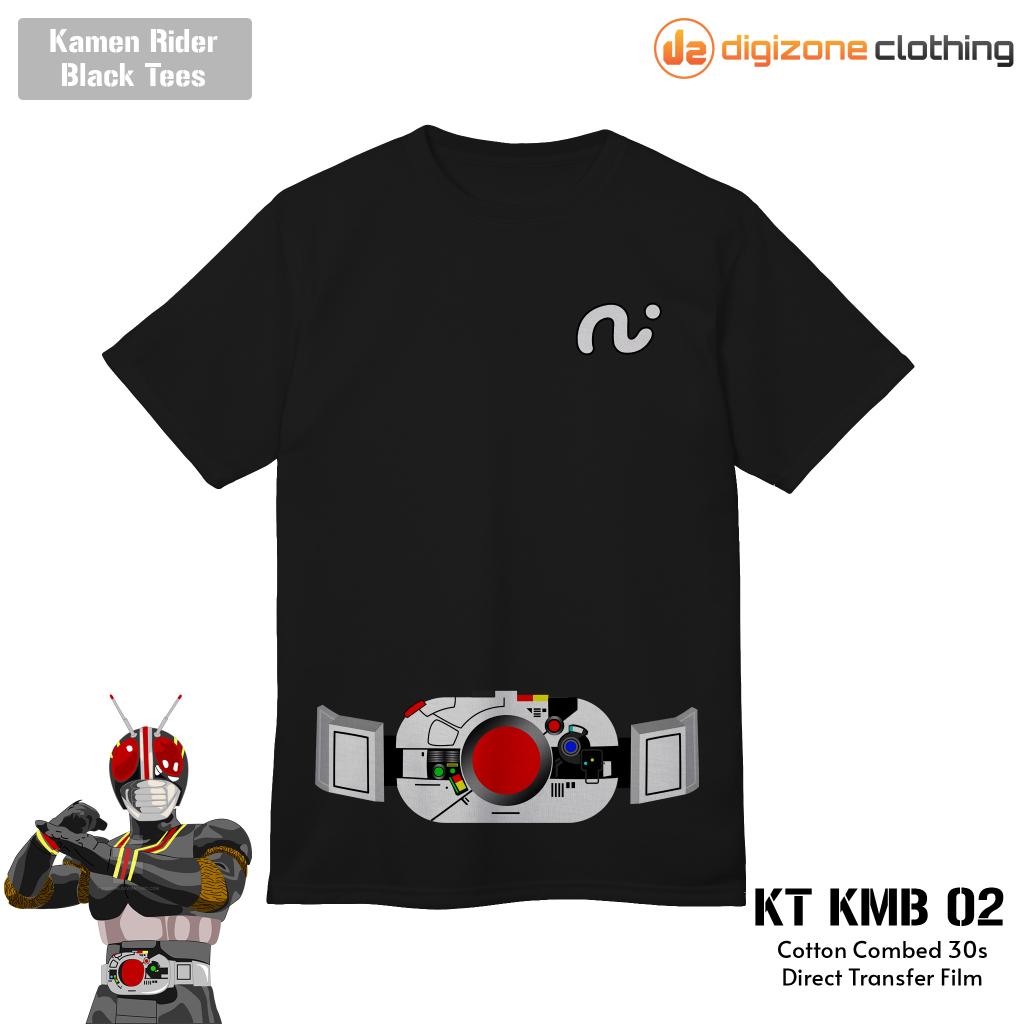 Kaos Kamen Rider Black Semi Cosplay Casual Hitam KT KMB 02