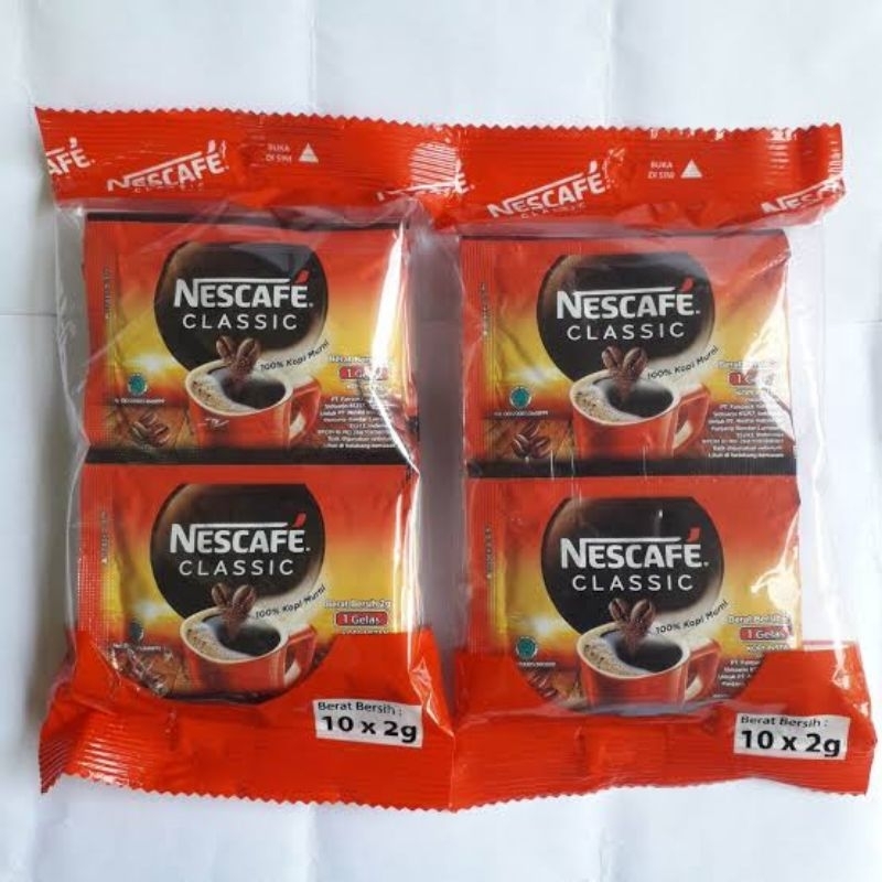 

Nescafe classic tanpa ampas 10x2gr