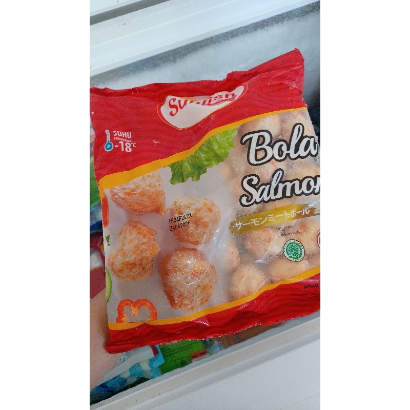 

sunfish bola salmon 450 gr, sunfish bentuk ekor udang