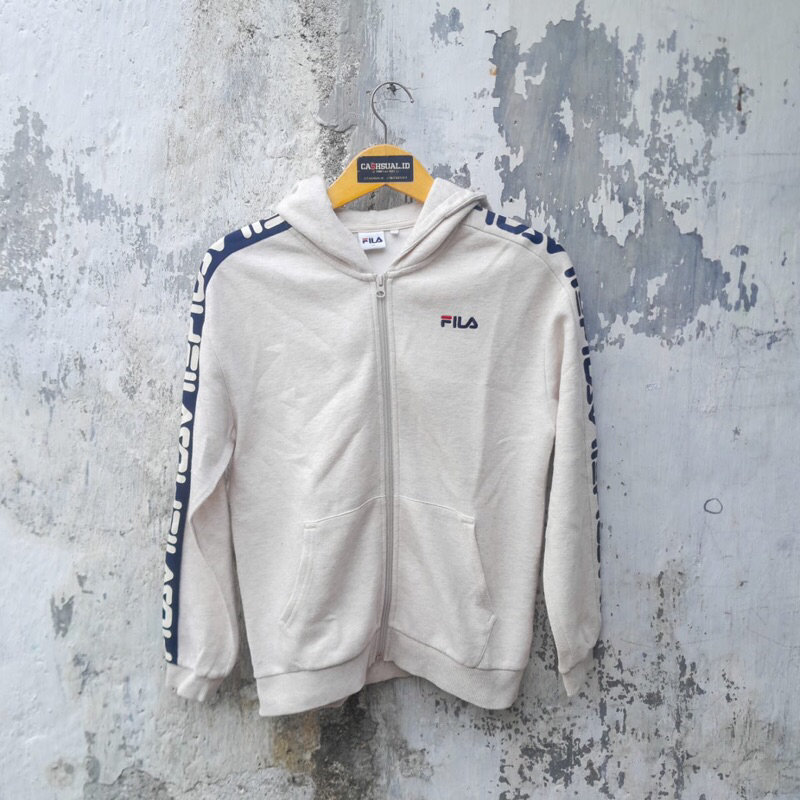 Fila Hoodie Abu-abu Lengan Panjang