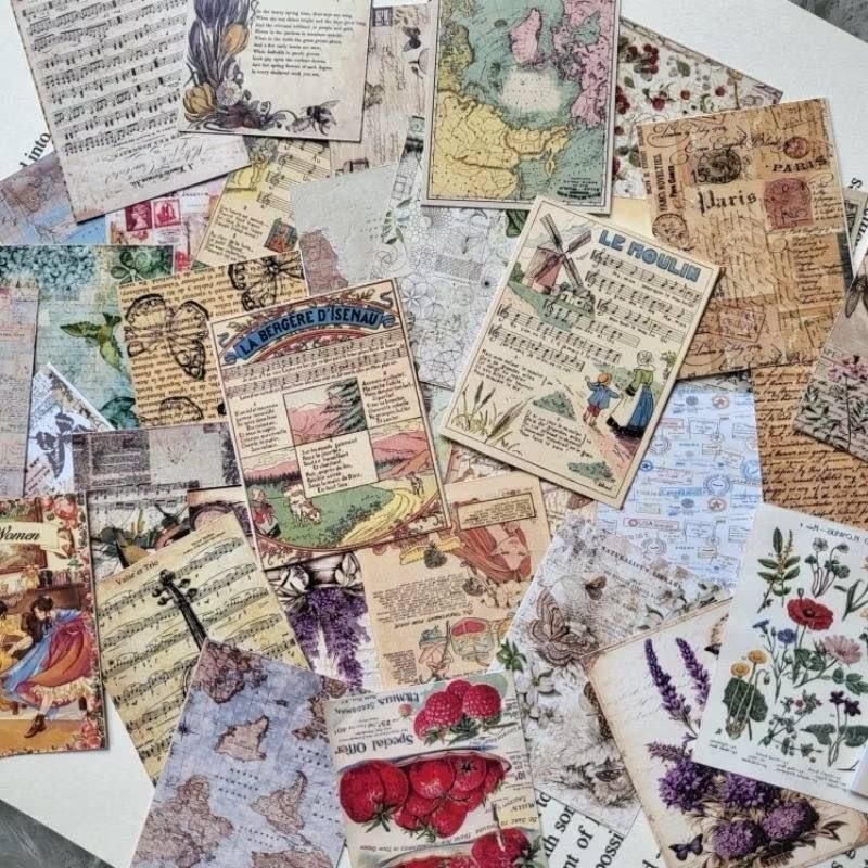 

36pcs PAPER DECO VINTAGE / Journaling deco vintage / old paper vintage deco / old paper journaling vintage / journaling paper deco / paper deco aesthetic / Bujo deco vintage / vintage paper journaling