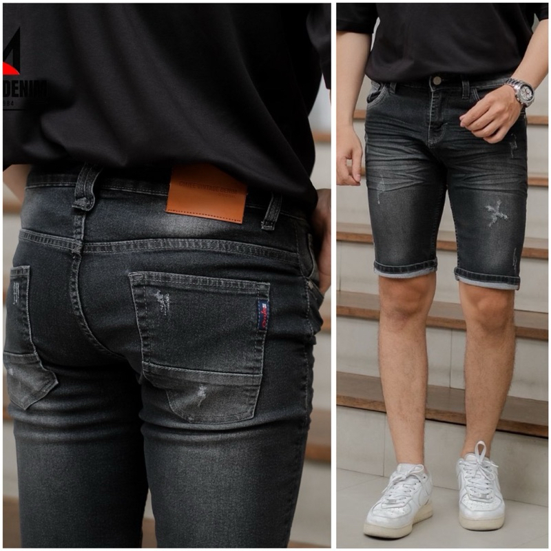 805 DENIM Celana Jeans Pendek Pria Ringkel Sobek Model X Premium Pria / Short Pants Ringkel