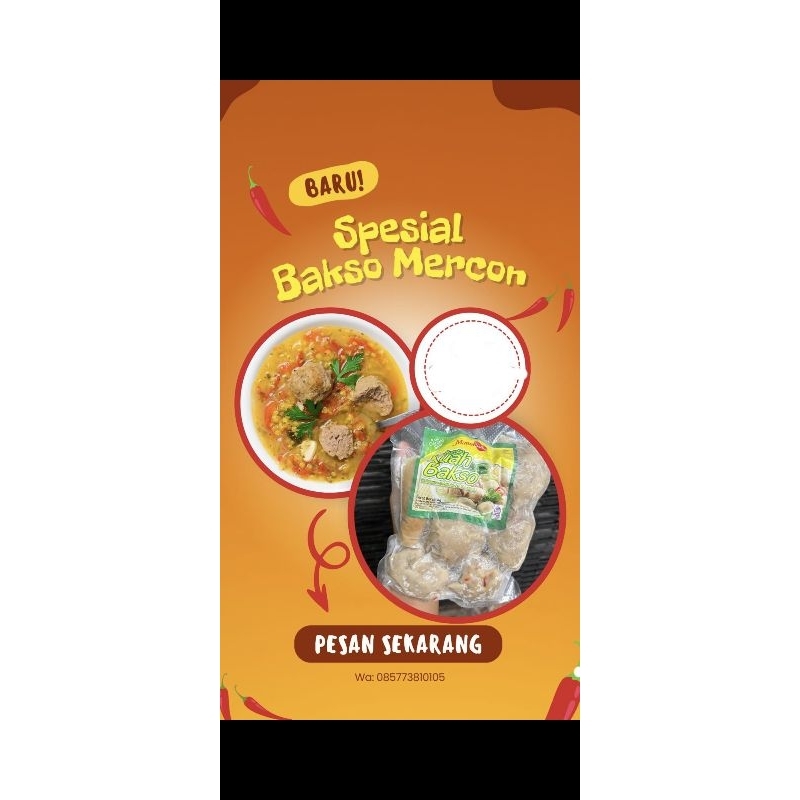 

Bakso urat besar dengan irisan cabai mercon 6pcs termasuk bumbu