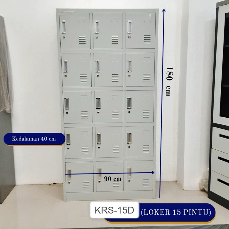 Loker 15 Pintu Plat Besi KRS-15D