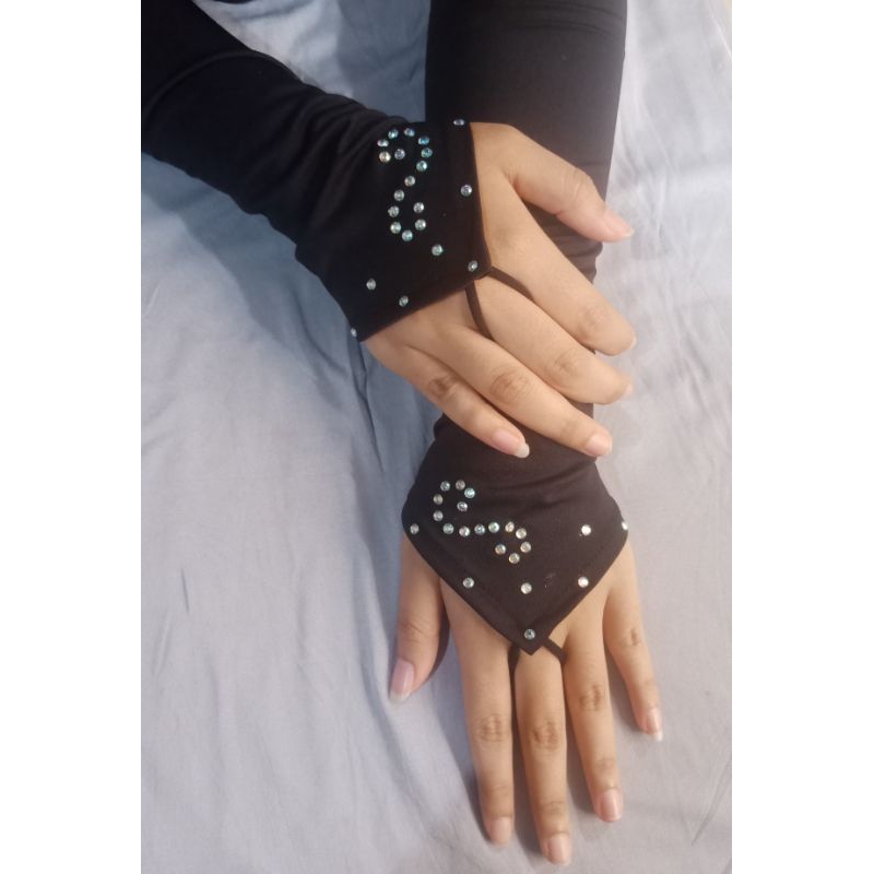 handsock cincin motif diamond/kristal pelangi huruf S