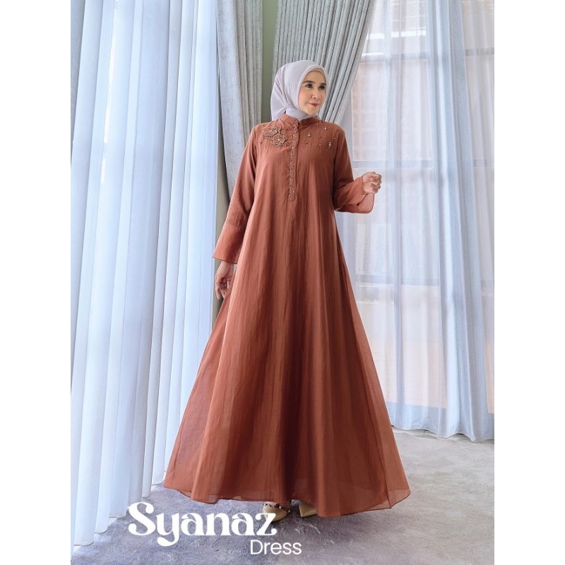 SYANAS DRESS / GAMIS PESTA WANITA / DRESS LEBARAN MEWAH ORI BY MAREVI ( HANYA SIZE STANDAR)