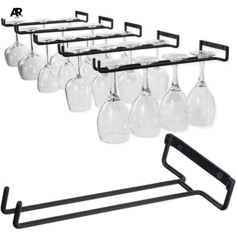Rak gelas cangkir wine gantung tempel dinding gantungan gelas cangkir wine besi