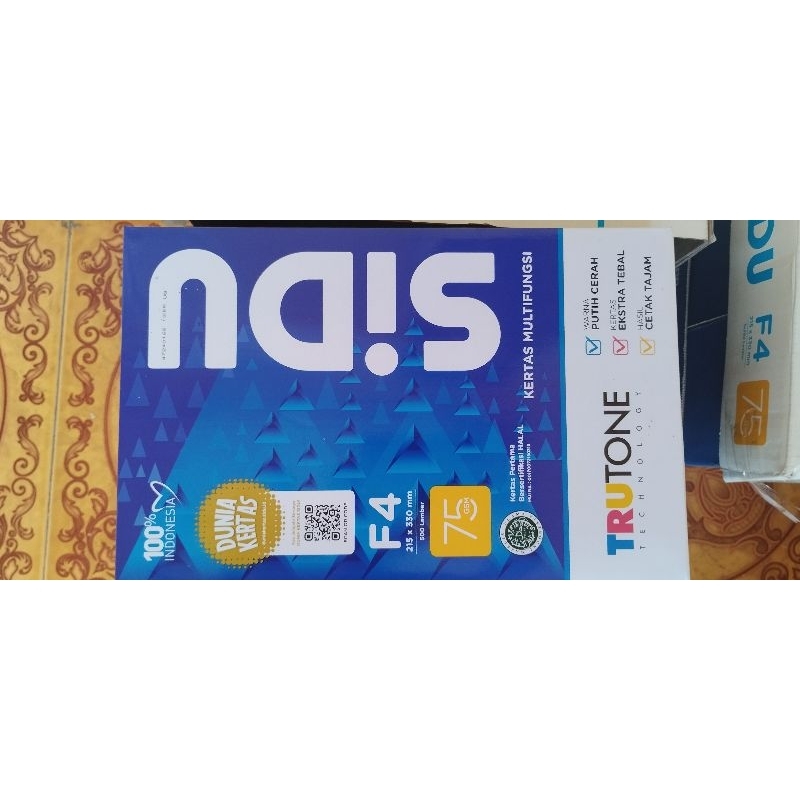 

Kertas HVS SIDU F4 75 gsm 500 Lembar/ 1 Rim