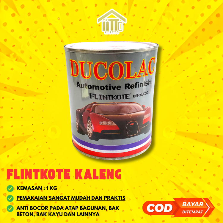 FLINTKOTE DUCOLAC 1 KG / CAT ANTI BOCOR 1 KALENG WARNA HITAM / CAT ANTI KARAT FLINKOTE 1 KG / PLINGK
