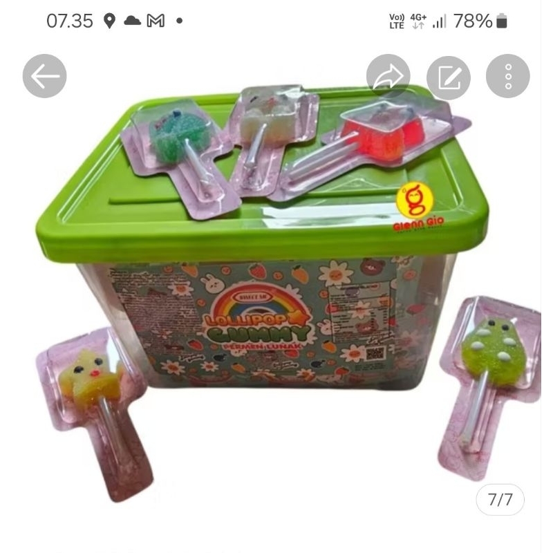 

Permen Lunak Gummy Lollipop Lolipop Sweet Me toples isi 50 pcs