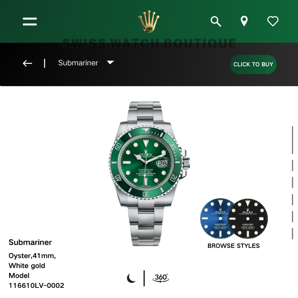 【✅Garansi 5 Tahun】Original Jam tangan Rolex 116610lv-0002 Kapal Selam Tahan Air 18CT Teflon material