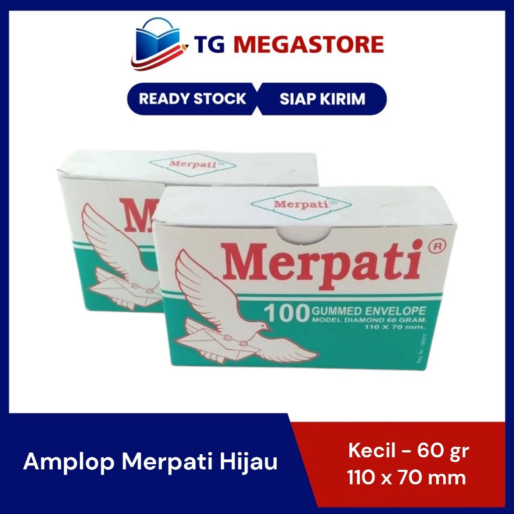 

Amplop Merpati Hijau Kecil 60 gr ( 110 x 70 mm )