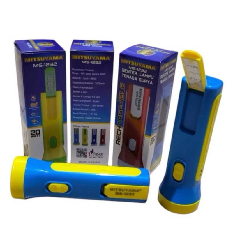 Senter Emergency 40W Senter Tangan LED Tenaga Surya Super Terang Mitsuyama