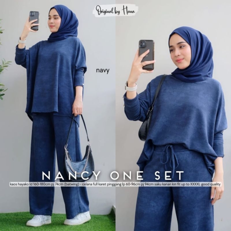 baloni set betrisa one set murah ori alfashion kayla atasan lengan kancing tunik knit import batwing