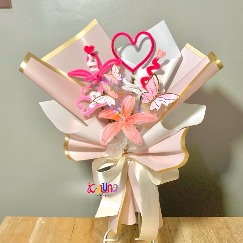 [FREE PACKING] BUKET KAWAT BULU MIX KUPU KUPU HOLOGRAM | Buket Kupu-Kupu Murah | Buket Bunga Kawat B