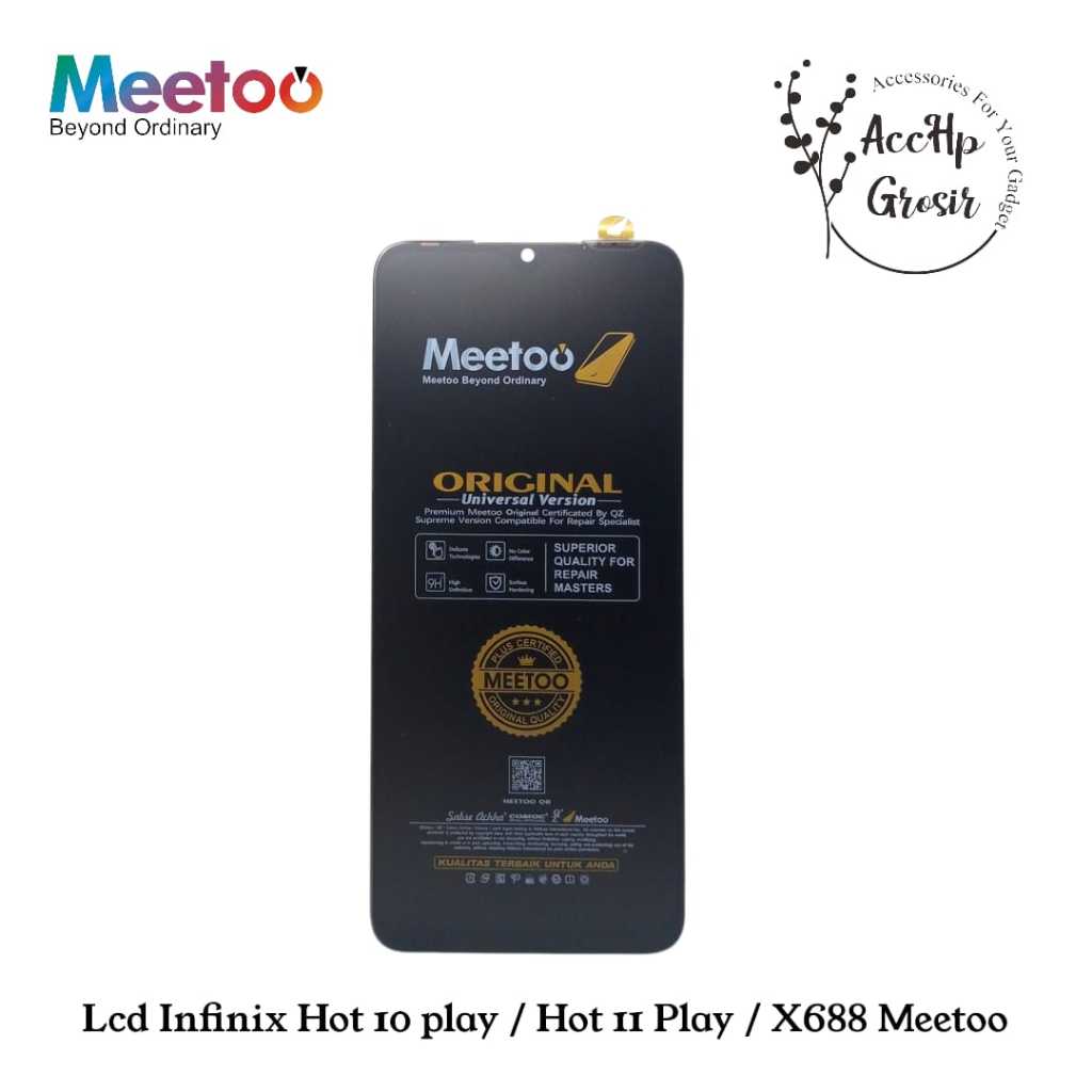 LCD Touchscreen Infinix Hot 10 Play Infinix Hot 11 Play X688  Meetoo Black Original LCD Original