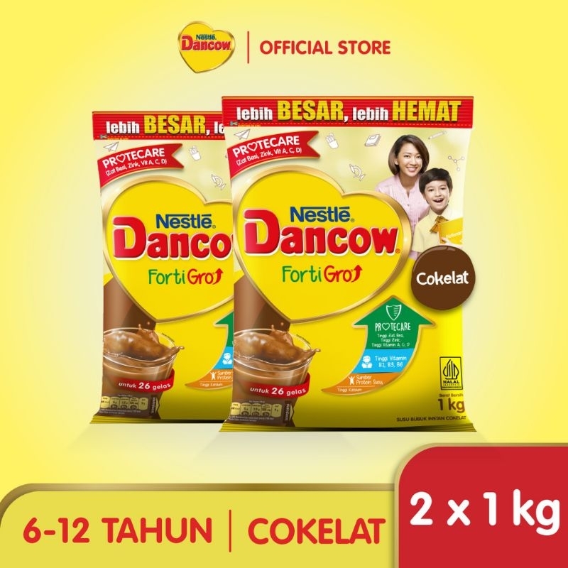 

Langsung Diproses Susu Dancow Fortigrow Rasa Coklat Kemasan Pouch 1kg x 2