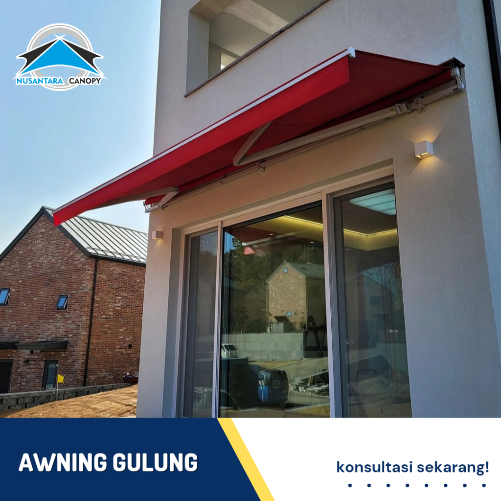 Awning Gulung elektrik dan manual jakarta selatan - Kanopi lipat buka tutup bergaransi