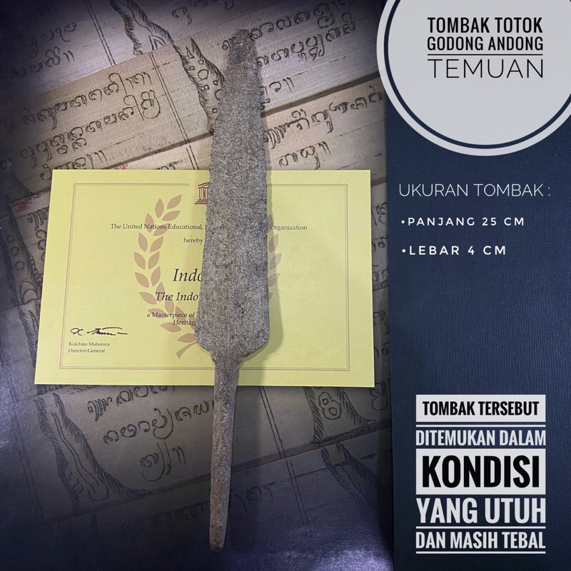 Tombak Totok Godong Andong Temuan T10 atau Tombak Totog Era Singosari atau Tombak Kuno
